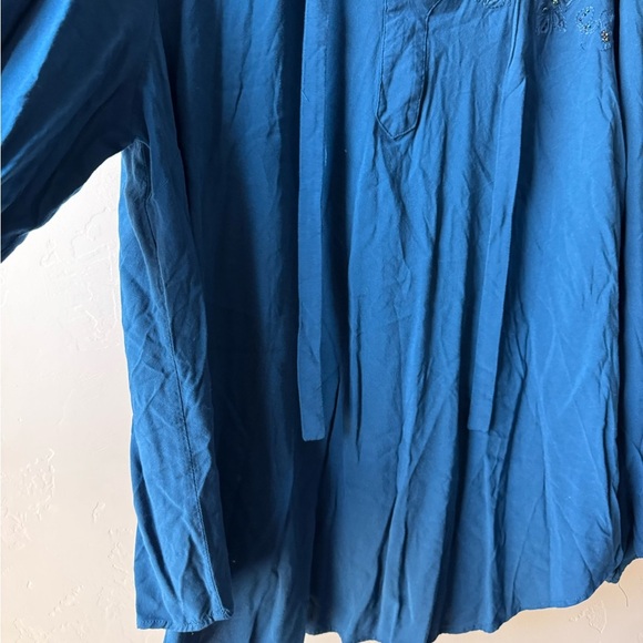 Torrid Blue Embroidered Blouse - Picture 7 of 10